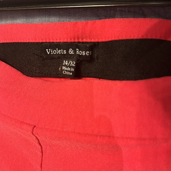 VIOLETS & ROSES
Pink Tenney Mid Rise Slim Straight Trouser Sz. 14 - Picture 6 of 7